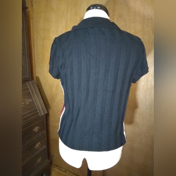 NWOT Black Baby Tee with Racer Stripes - Picture 5 of 9